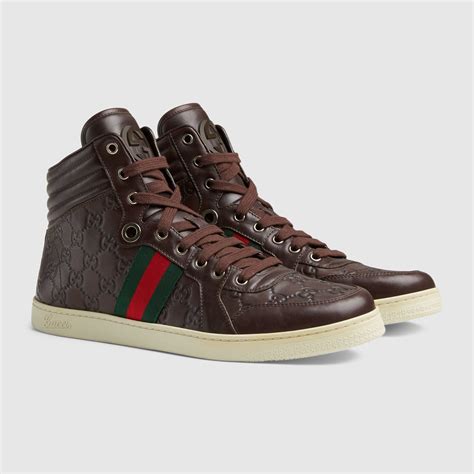 leather high top sneaker gucci|Gucci high top sneakers men's.